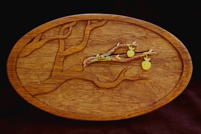 Mokume Apple Bough Pin