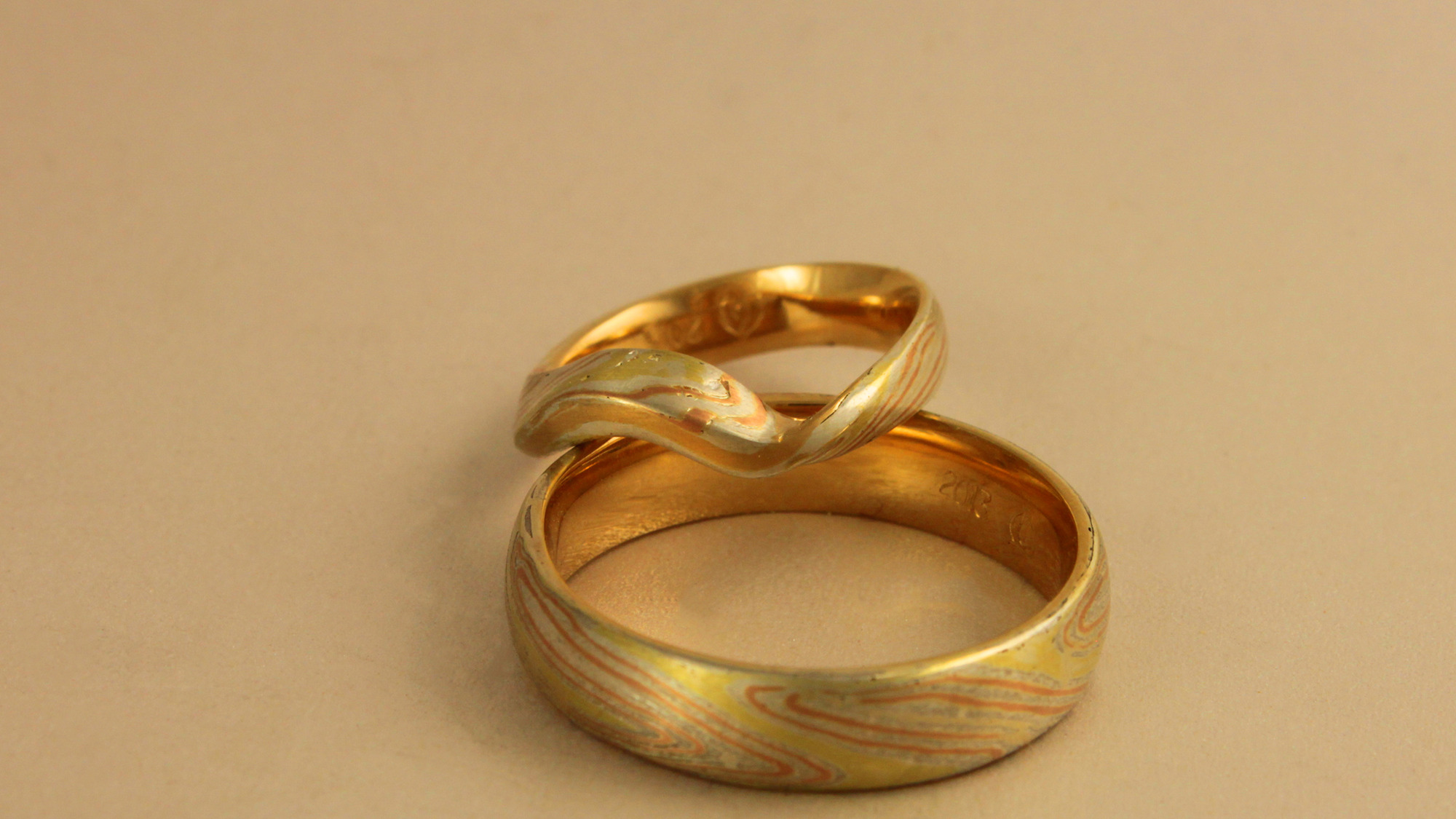 Mobius & Natural Mokume Bands