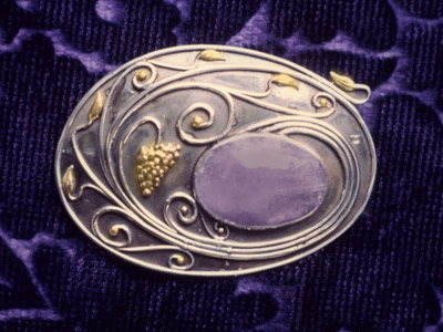 Amethyst Brooch