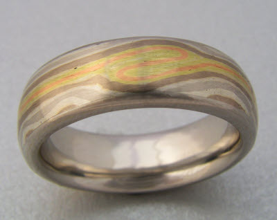 green gold wedding band ring